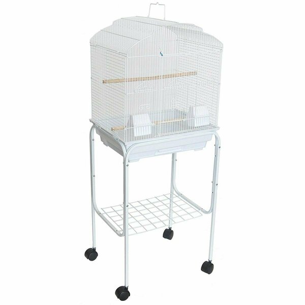 Peticare 5804-4814WHT Shell Top Bird Cage with Stand, White PE3275400